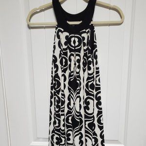 B. Smart Black White Halter Dress